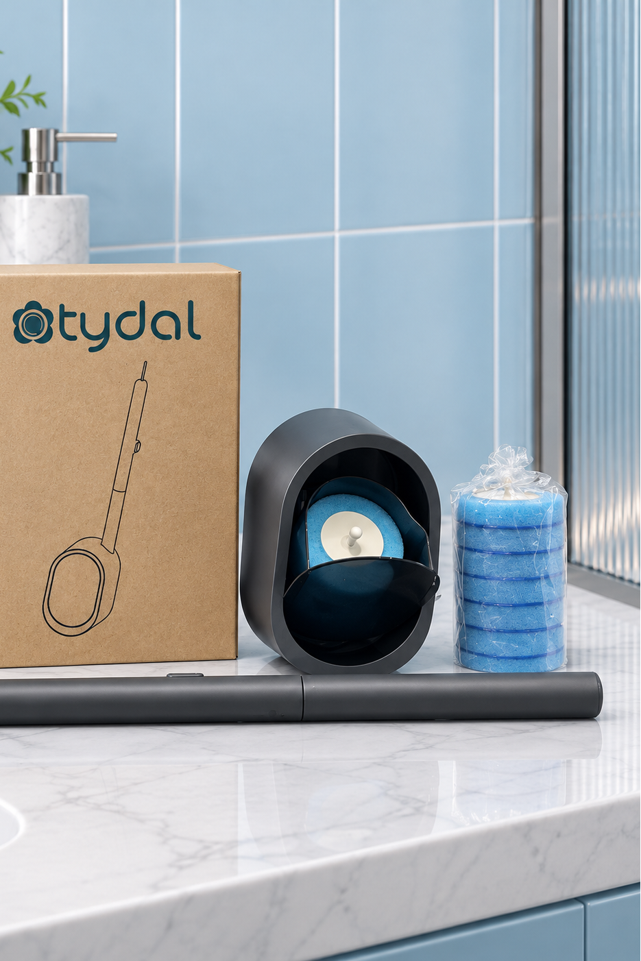 Tydal Touch-Free Toilet Brush Kit